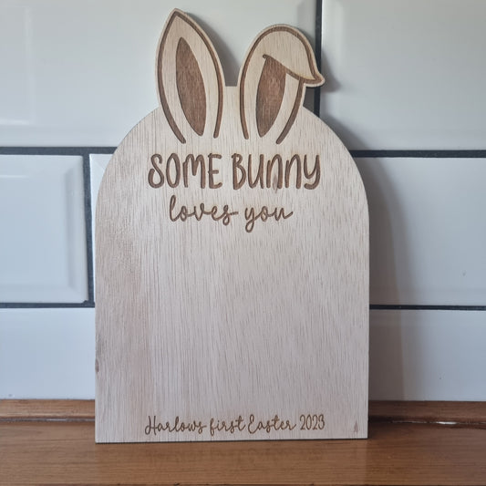 Some bunny loves you footprint plaque