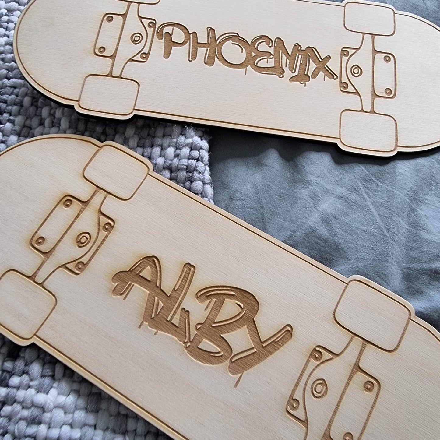 Personalised Skateboard Name Plaque