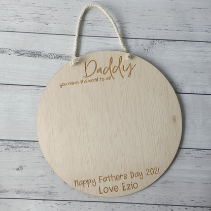 Fathers day drawing plaque